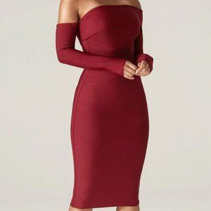 Alieva SHIVA Bandage Dress (Maroon)